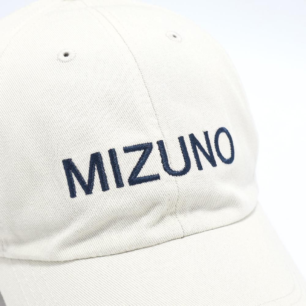 MIZUNO 美津濃   棒球帽 Baseball Cap 米白 藍 可調帽圍 老帽 帽子 D2TWB107-05