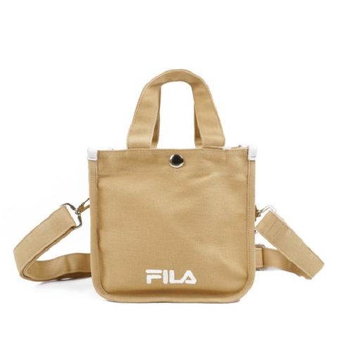 Fila Bag [BMV-7014-KK] 帆布包 手提 肩背 斜背 運動 休閒 輕便 兩側口袋 背帶可拆 奶茶