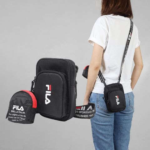 Fila 斐樂 側背小包 Shoulder Bag 黑 斜背 附零錢包 BMY9008BK