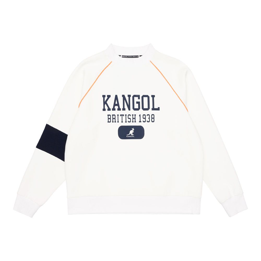 KANGOL  長袖 大學T 白 大LOGO 微高領 中性 6255100300