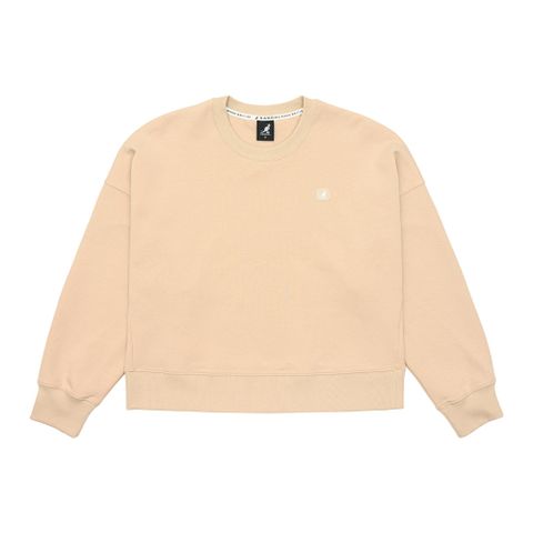 KANGOL 長袖 大學T 深卡其 胸前小LOGO 圓領 女 6252100330