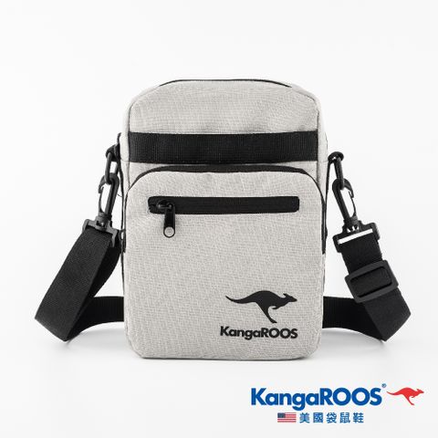 【KangaROOS 美國袋鼠鞋】中性 男女款 多功能側背包 小方包 斜側背包 (大地色-KA23761)