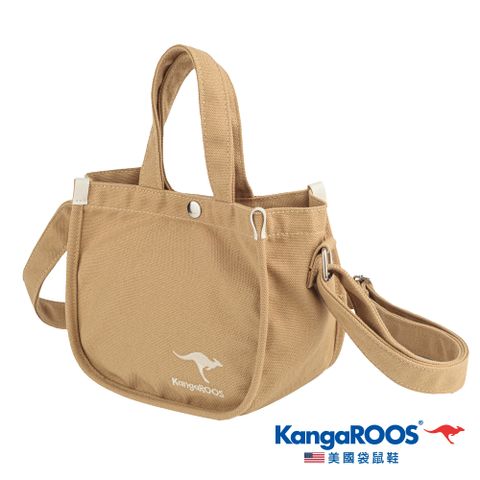 【KangaROOS 美國袋鼠鞋】方形手提側背包 便當袋 隨身小包 手提包 (焦糖咖-KA32822)