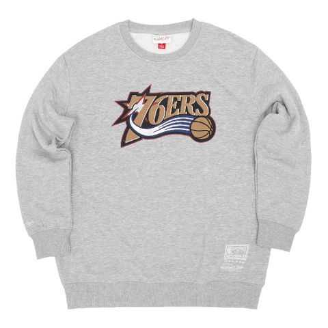 Mitchell &amp; Ness 長袖上衣 NBA 男款 灰 76ers 費城76人 大學T MNCR001P7G