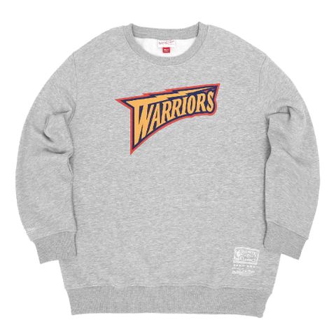 Mitchell & Ness 大學T NBA Warriors 金州 勇士 灰 衛衣 男款 內刷毛 M&N MNCR001GSWG