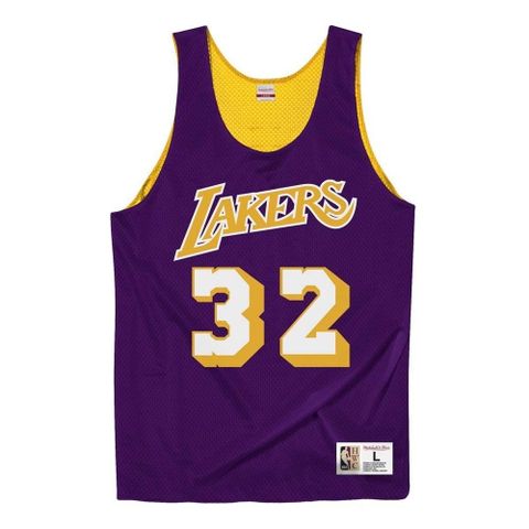 Mitchell & Ness 雙面 網眼 籃球背心 湖人隊 #32 Magic Johnson_MSTKAJ19080-LALPRGDEJH