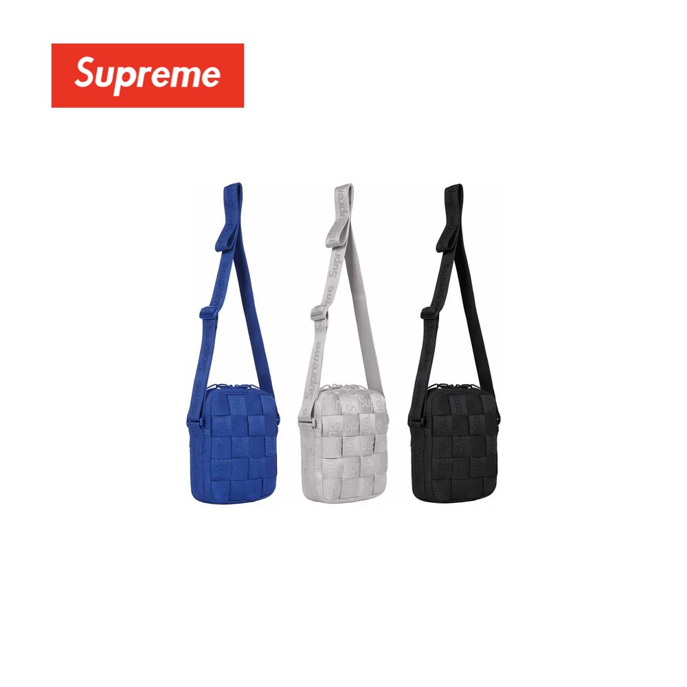 Supreme  24SS Woven Shoulder Bag 編織BV 肩背小包 銀灰/寶藍/黑 SS24B43