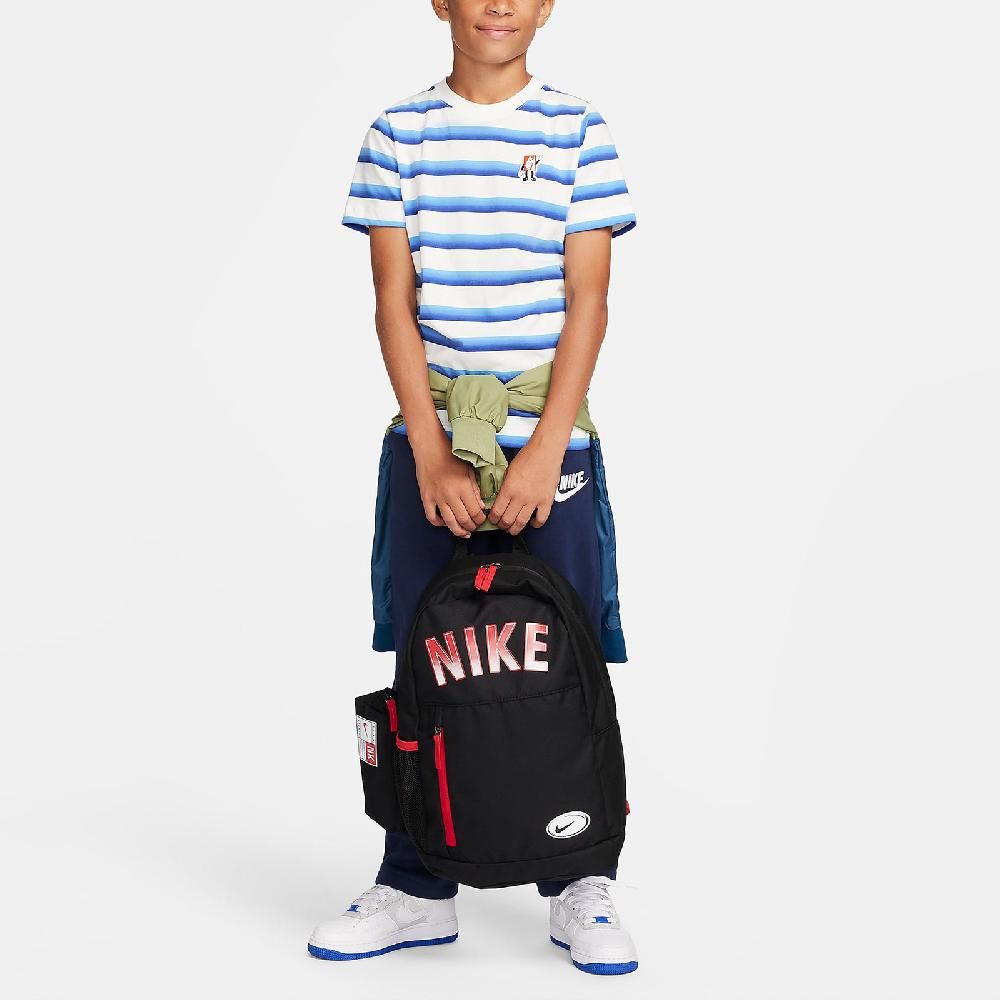 NIKE 耐吉 後背包 Elemental Backpack 兒童款 黑 紅 多夾層 可調背帶 軟墊 筆帶 背包 書包 FN0956-010