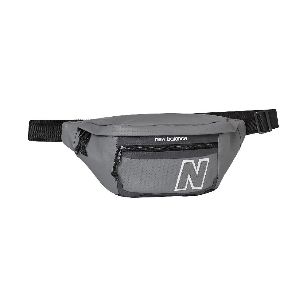 NEW BALANCE 肩背包 Legacy Waist Bag 灰 黑 多夾層 可調背帶 皮面 腰包 小包 隨行包 NB LAB23105CAS