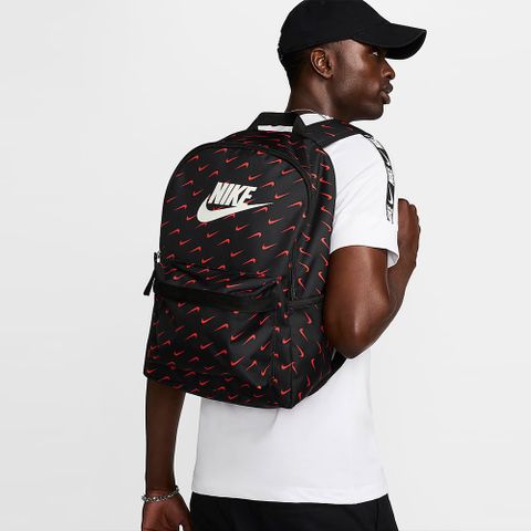 【NIKE】NK HERITAGE BKPK - SWOOSH DROP 男包 女包 後背包 筆電包 15吋 黑色-HF6995010