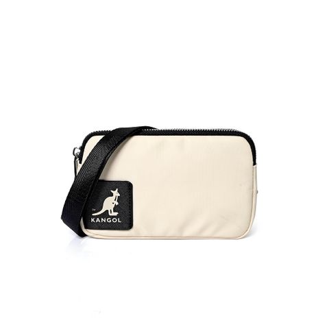 KANGOL 側背包 女包 男包 斜背包 小包 休閒 米白色-6155770501