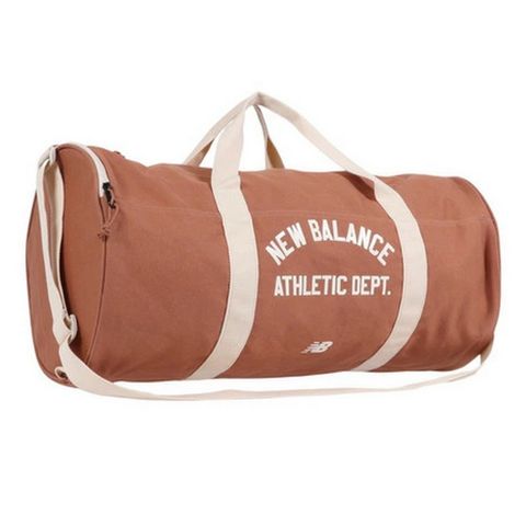 【New Balance】Bags 旅行包 男女款 中性 圓筒 健身包 手提/肩背 棕色_LAB23080WUT-F