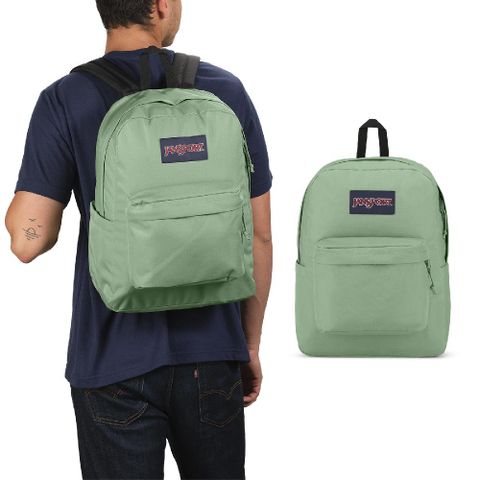 JanSport 後背包 Superbreak Plus 淺霧綠 15吋 減壓背帶 筆電包 雙肩包 背包 包包 JS0A4QUE96D