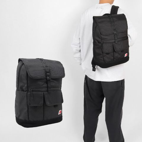 New Balance 紐巴倫 後背包 Legacy Icon Flap Backpack 黑 15吋 翻蓋式 筆電包 雙肩包 背包 包包 NB LAB51506BK