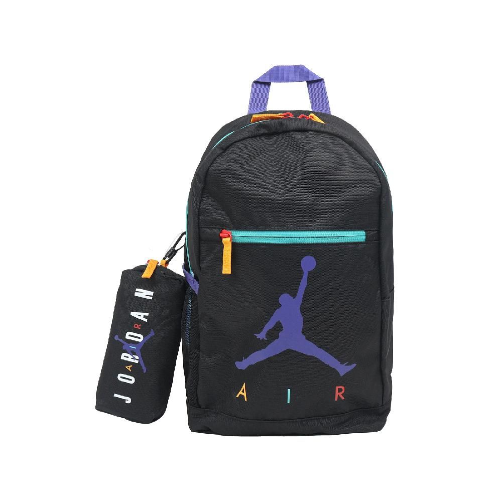 NIKE 耐吉 後背包 Jordan Air School 黑 紫 雙肩包 附筆袋 背包 書包 包包 JD2523015PS-002