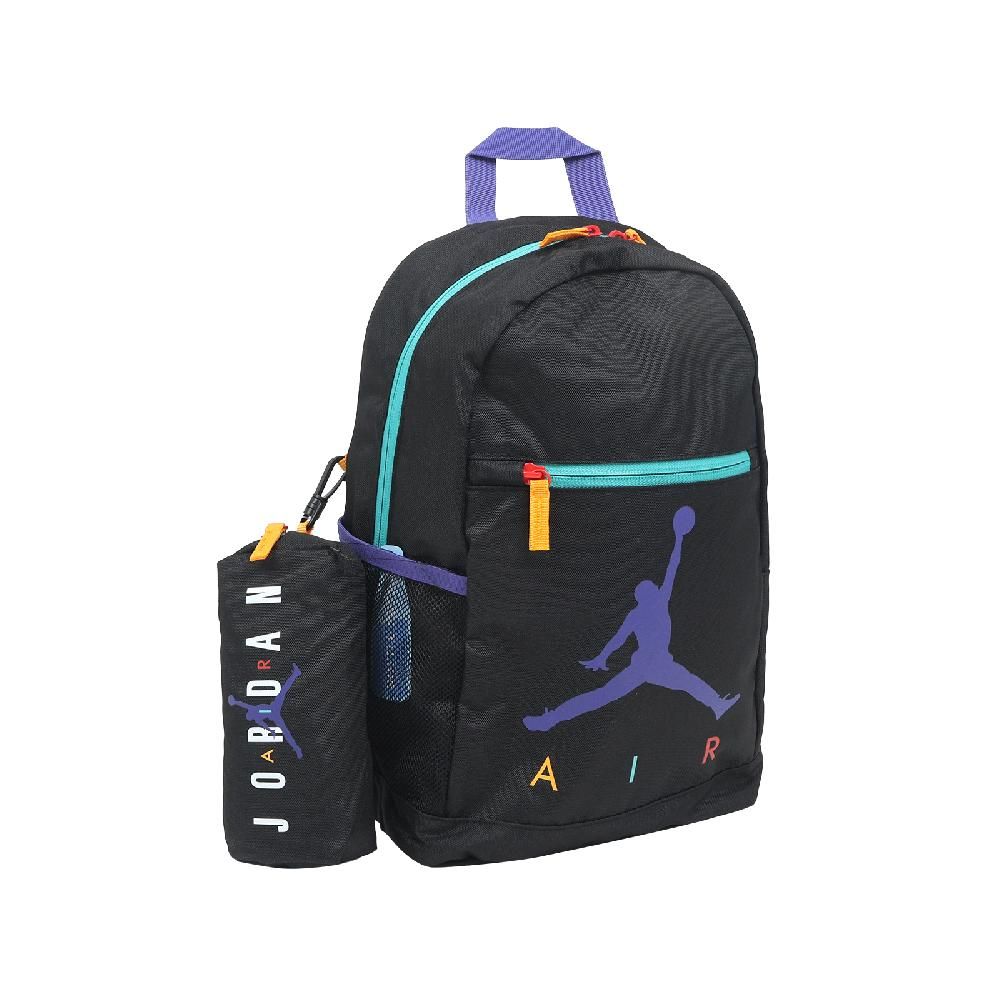 NIKE 耐吉 後背包 Jordan Air School 黑 紫 雙肩包 附筆袋 背包 書包 包包 JD2523015PS-002