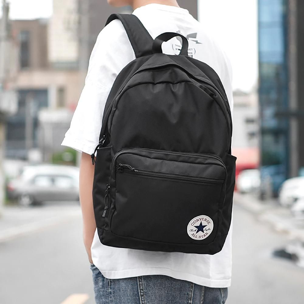 CONVERSE 匡威 後背包 Go 黑 13吋筆電包 書包 經典款 包包 可調式背帶  10020533A01
