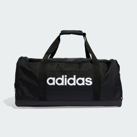 adidas 愛迪達 LINEAR DUFFEL M 旅行包 男女款 運動包 健身 手提 肩背 黑色-JD9555