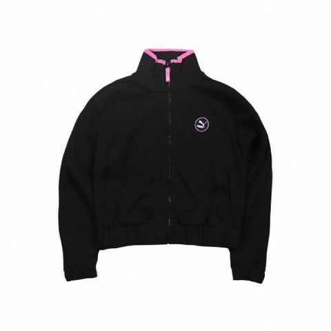 PUMA 外套 SWxP Track Jacket 女款 短版 流行 黑粉 長袖上衣 53518301