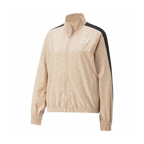 Puma 外套 T 7etter Jacket 女款 卡其棕 長袖 休閒 寬鬆 短版 Nikki 謝欣穎著用款 62058321