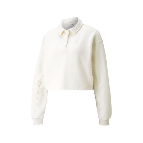 Puma Polo衫 Infuse Polo Sweatshirts 女款 短版 寬鬆 米白 53342465