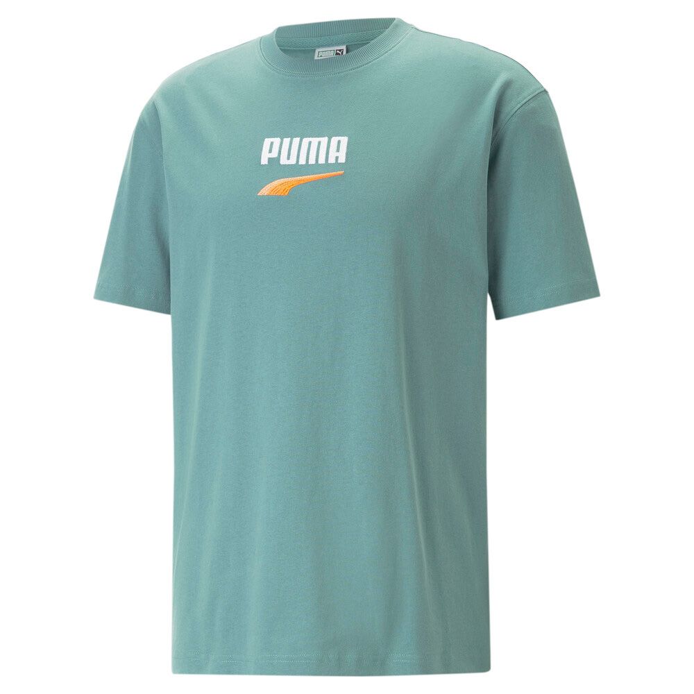 PUMA  短T 流行系列 DOWNTOWN 湖綠 橘LOGO 短袖 T恤 男 53824884