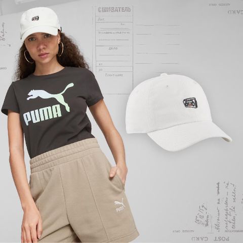 PUMA 彪馬 帽子 PRIME Dad Cap 男女款 白 老爹帽 可調式 老帽 刺繡圖案 02460503