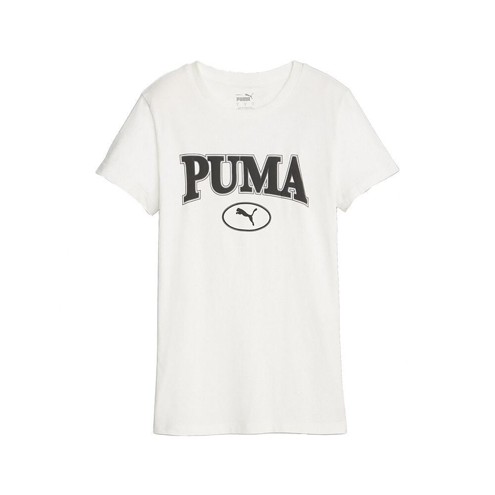 PUMA  彪馬 短袖 Squad 女款 白 灰 大LOGO 短T 純棉 棉T 67661165