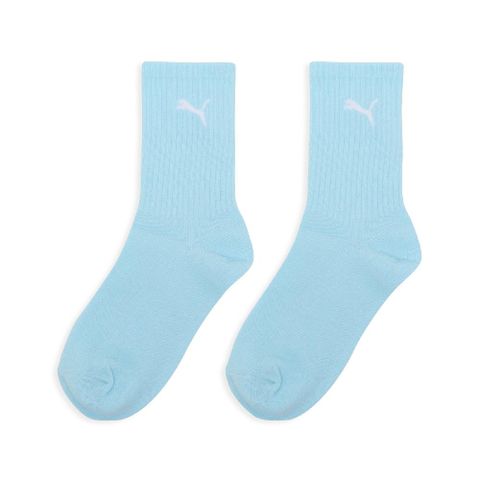 PUMA 彪馬 襪子 NOS Crew Socks 男女款 水藍 白 中筒襪 長襪 台灣製 單雙入 跳豹 BB134511