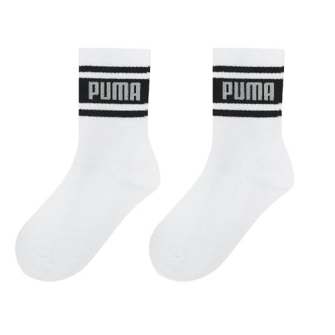 PUMA 襪子 Fashion Crew Socks 男女款 白 黑 休閒 中筒襪 長襪 台灣製 BB140302