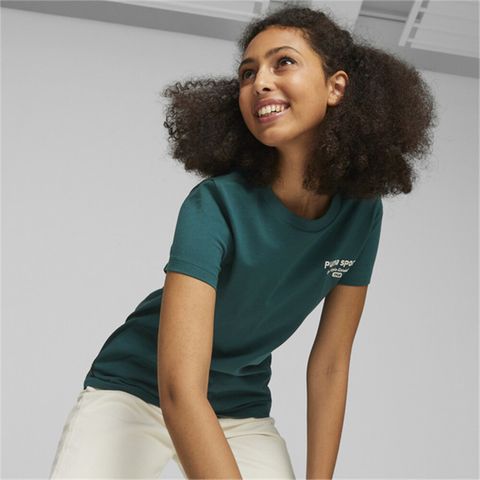 PUMA 短T 流行系列 P.TEAM 綠 圖樣 短袖 T恤 女 62143743
