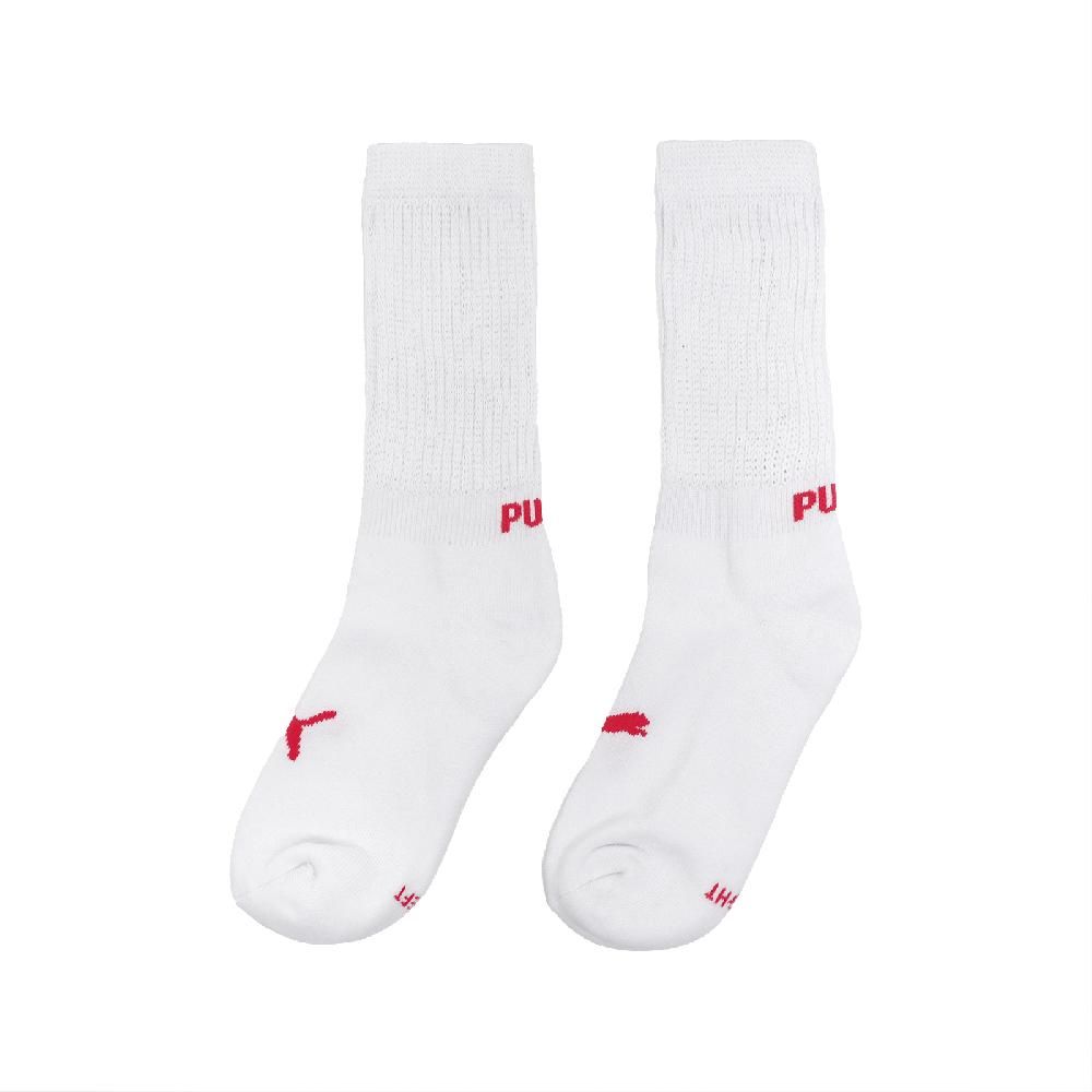 PUMA  彪馬 襪子 Fashion Slouch Crew Socks 男女款 白 粉紅 長襪 厚底 台灣製 單雙 BB142703