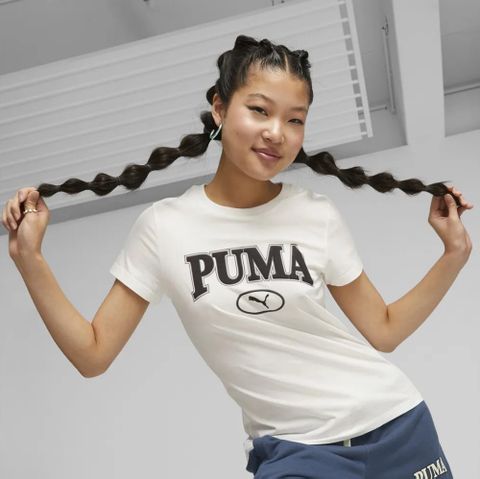 PUMA 短T 基本系列 SQUAD 白 黑LOGO 短袖 T恤 女 67661165