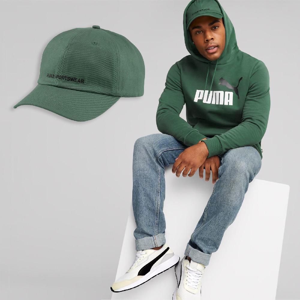 PUMA  彪馬 帽子 Sportswear Cap 男女款 綠 黑 棒球帽 可調整 運動帽 鴨舌帽 基本款 02403609