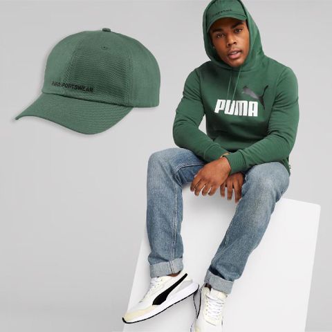 PUMA 彪馬 帽子 Sportswear Cap 男女款 綠 黑 棒球帽 可調整 運動帽 鴨舌帽 基本款 02403609