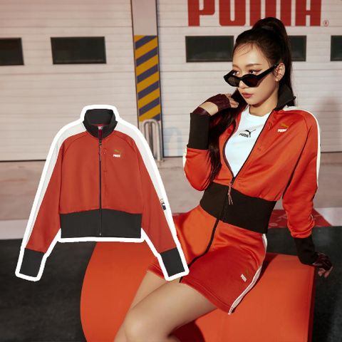 PUMA 彪馬 外套 Forward History 女款 黑 橘 立領 復古風 短版 吳卓源 著用款 75週年限定 62147539