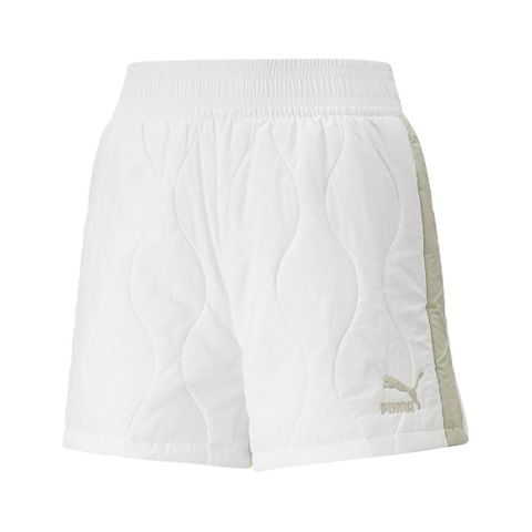 Puma 短褲 Classic Shorts 白 綠 女款 寬版 歐規 百搭 鬆緊褲頭 53894075