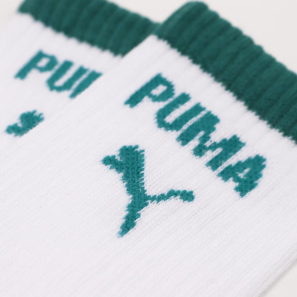 PUMA  彪馬 長襪 Fashion 白 綠 中筒襪 休閒襪 襪子 單雙入 BB144505