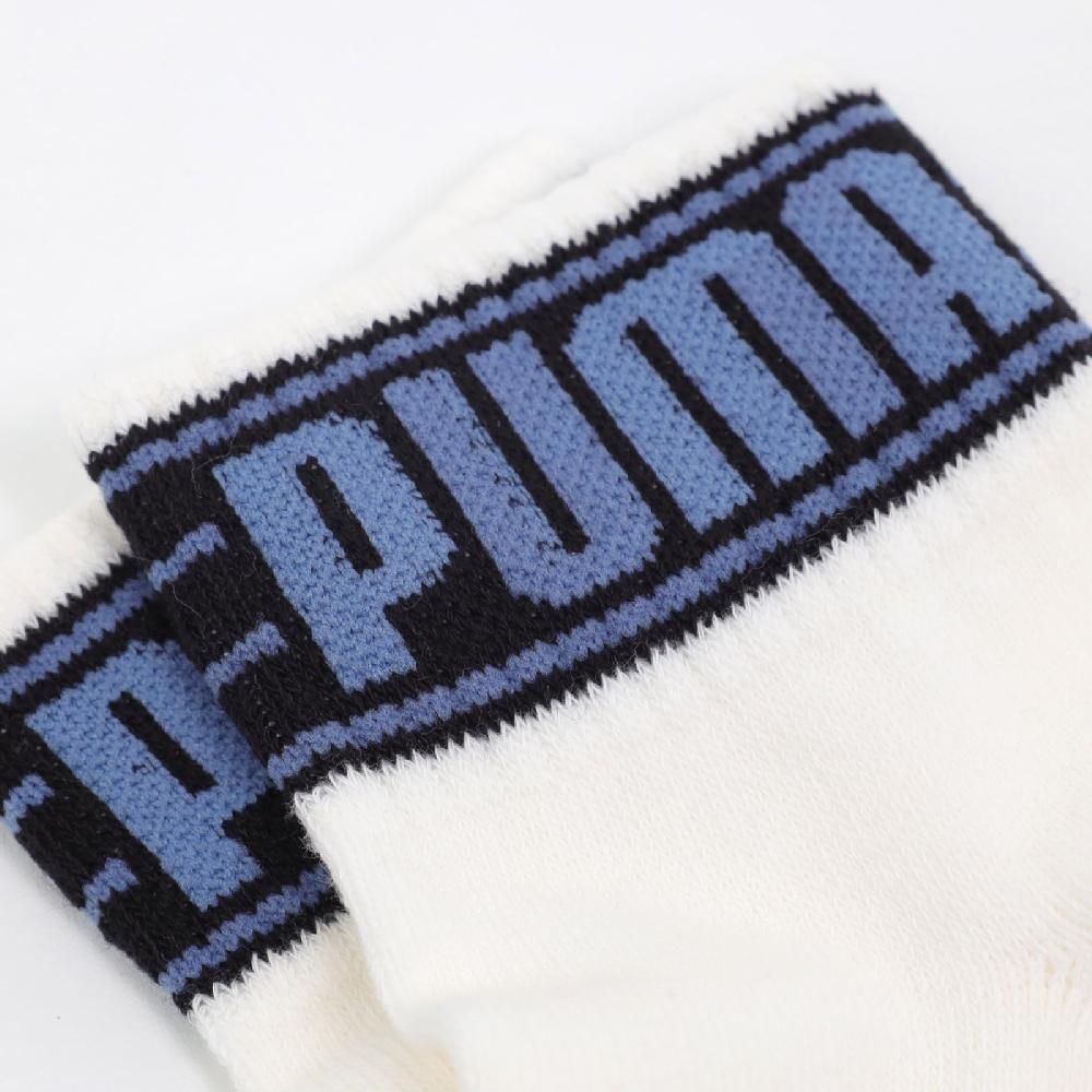 PUMA  彪馬 短襪 Fashion Ankle Sock 象牙白 藍 大LOGO 休閒襪 襪子 BB145703