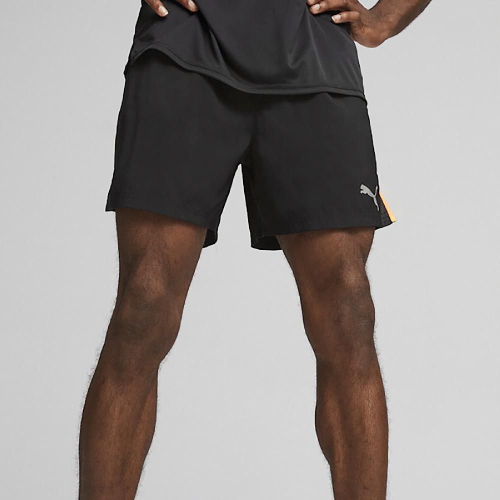 PUMA  彪馬 短褲 Run Fav Shorts 男款 黑 粉橘 吸濕 排汗 三角內裡 5吋 運動 褲子 52500456