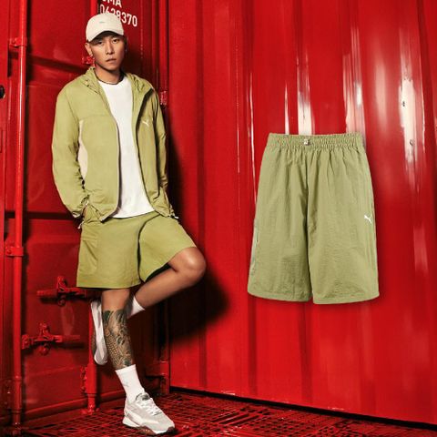 PUMA 彪馬 短褲 Urban Cool UV Shorts 男款 綠 抗UV 彈性 涼感 瘦子款 63033489