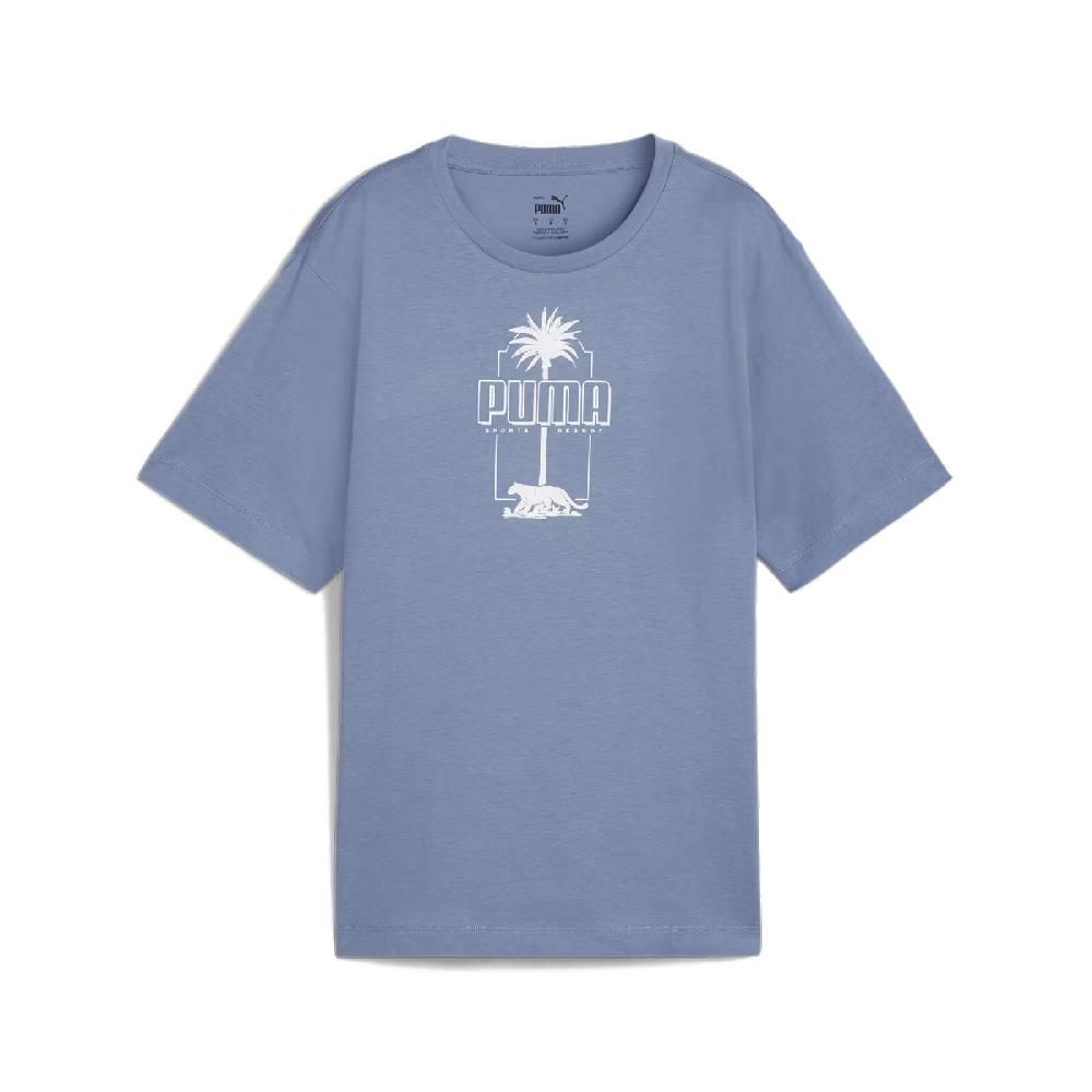 PUMA  彪馬 短袖 Palm Resort Tee 女款 藍 白 寬鬆 短T 王淨同款 68300520