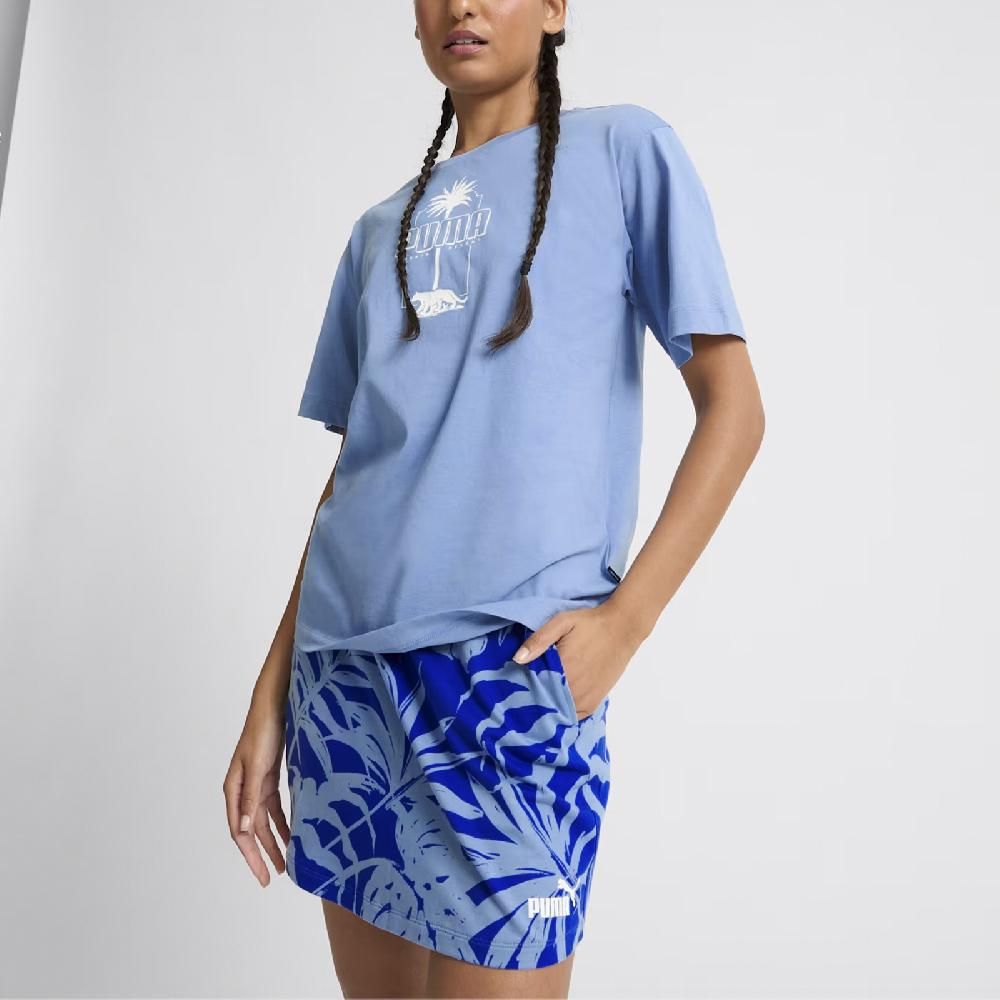 PUMA  彪馬 短袖 Palm Resort Tee 女款 藍 白 寬鬆 短T 王淨同款 68300520