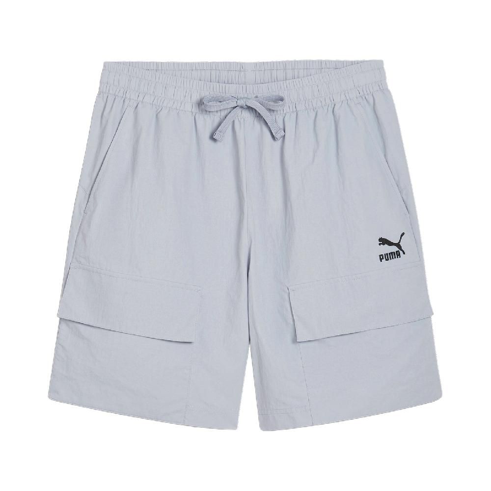 PUMA  彪馬 短褲 Classic Cargo Shorts 男款 灰藍 寬鬆 抽繩 大口袋 褲子 62426263