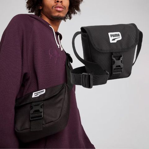 PUMA 彪馬 肩背包 Downtown Mini Messenger Bag 黑白 翻蓋 斜背包 隨行包 小包 09076301