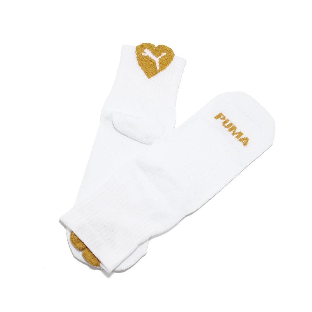 PUMA  彪馬 短襪 Fashion Ankle Socks 白 黃 愛心 休閒襪 短筒襪 襪子 BB143008