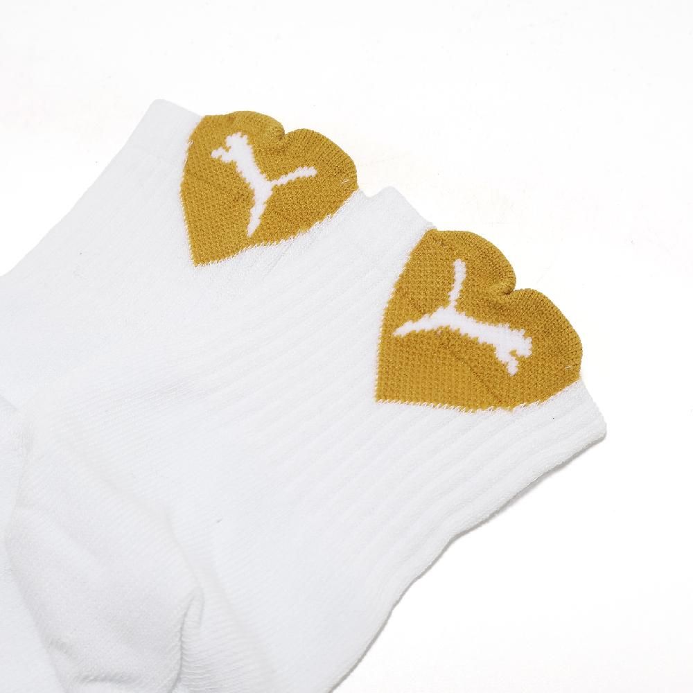 PUMA  彪馬 短襪 Fashion Ankle Socks 白 黃 愛心 休閒襪 短筒襪 襪子 BB143008