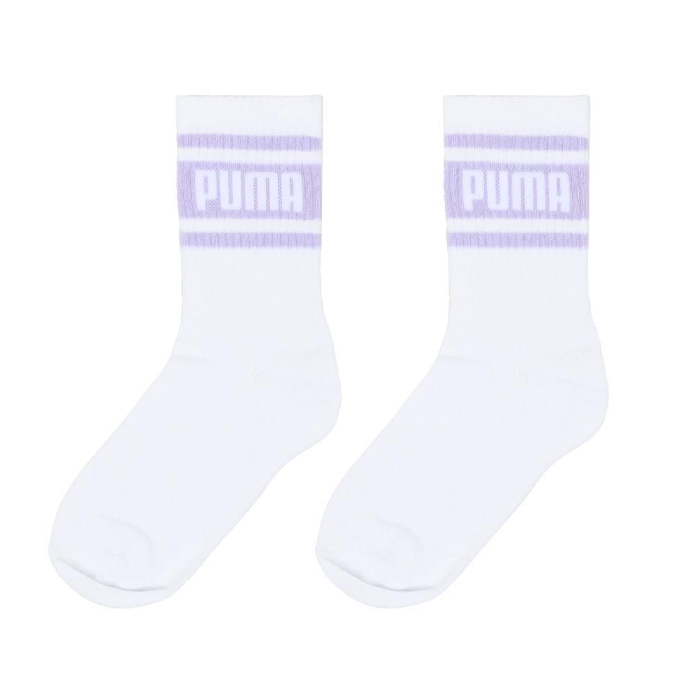 PUMA  彪馬 長襪 Fashion Crew Socks 白 紫 中筒襪 休閒襪 襪子 BB140307