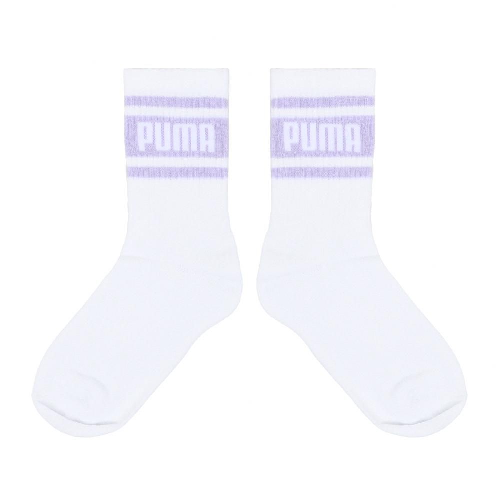 PUMA  彪馬 長襪 Fashion Crew Socks 白 紫 中筒襪 休閒襪 襪子 BB140307