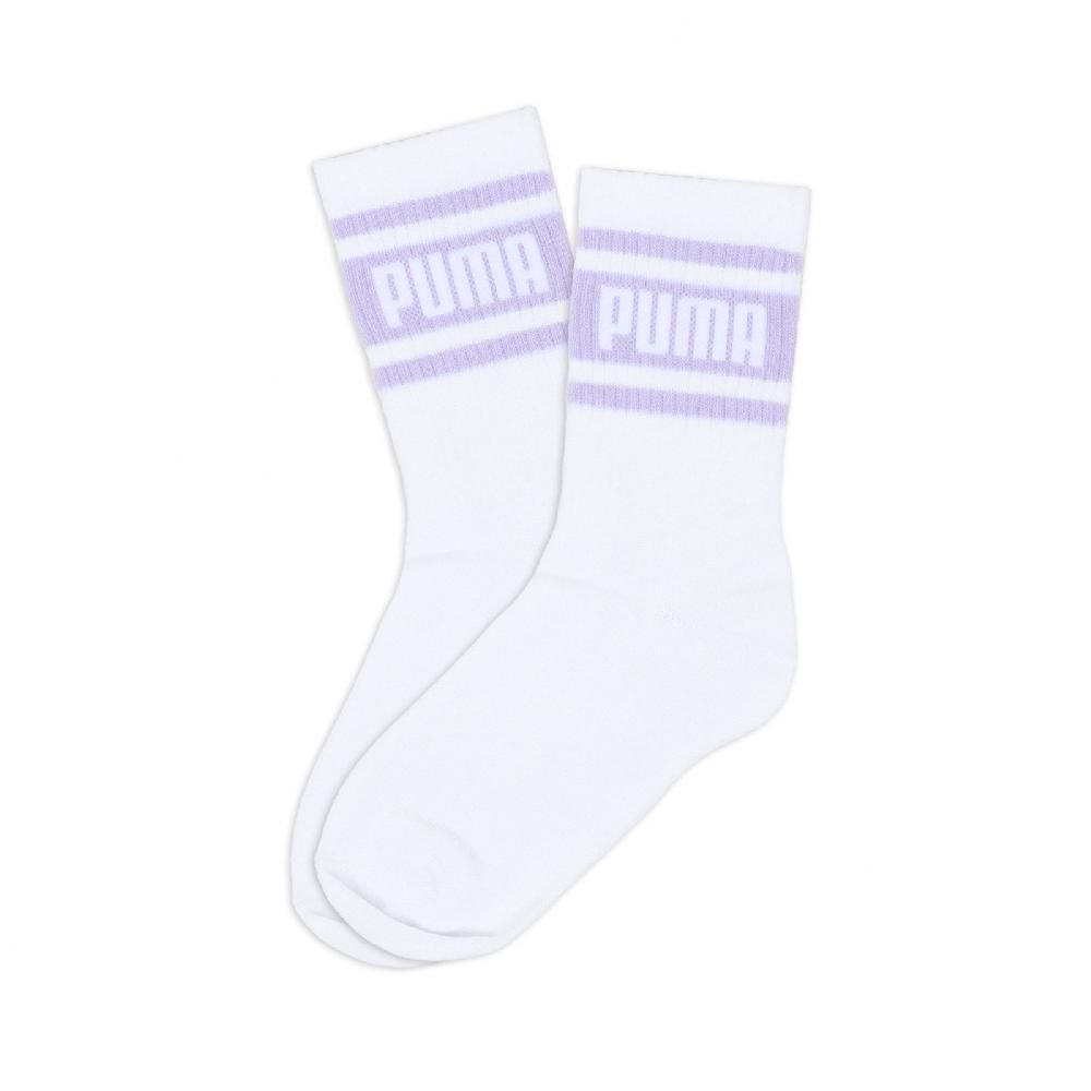 PUMA  彪馬 長襪 Fashion Crew Socks 白 紫 中筒襪 休閒襪 襪子 BB140307